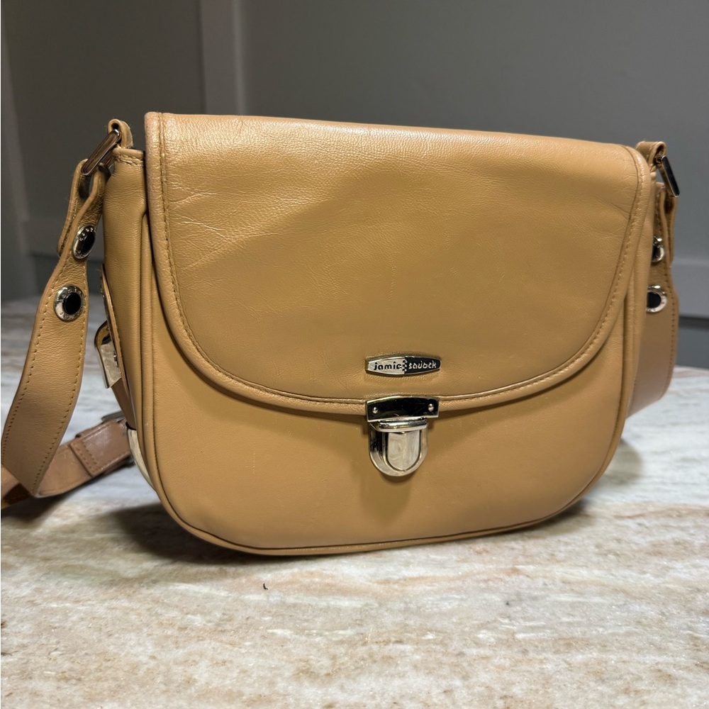 JAMIE SADOK VINTAGE Tan Leather Crossbody Bag